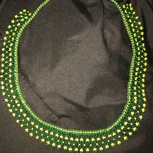 22”  beaded necklace, Handmade, Native American Greenbay colors